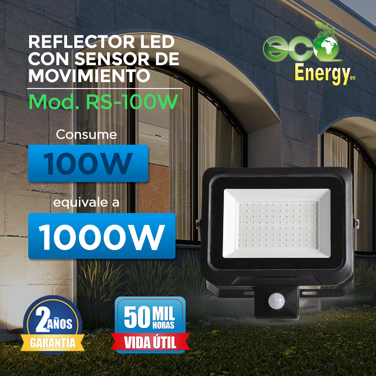 Reflector LED con Sensor de Movimiento | 100 W