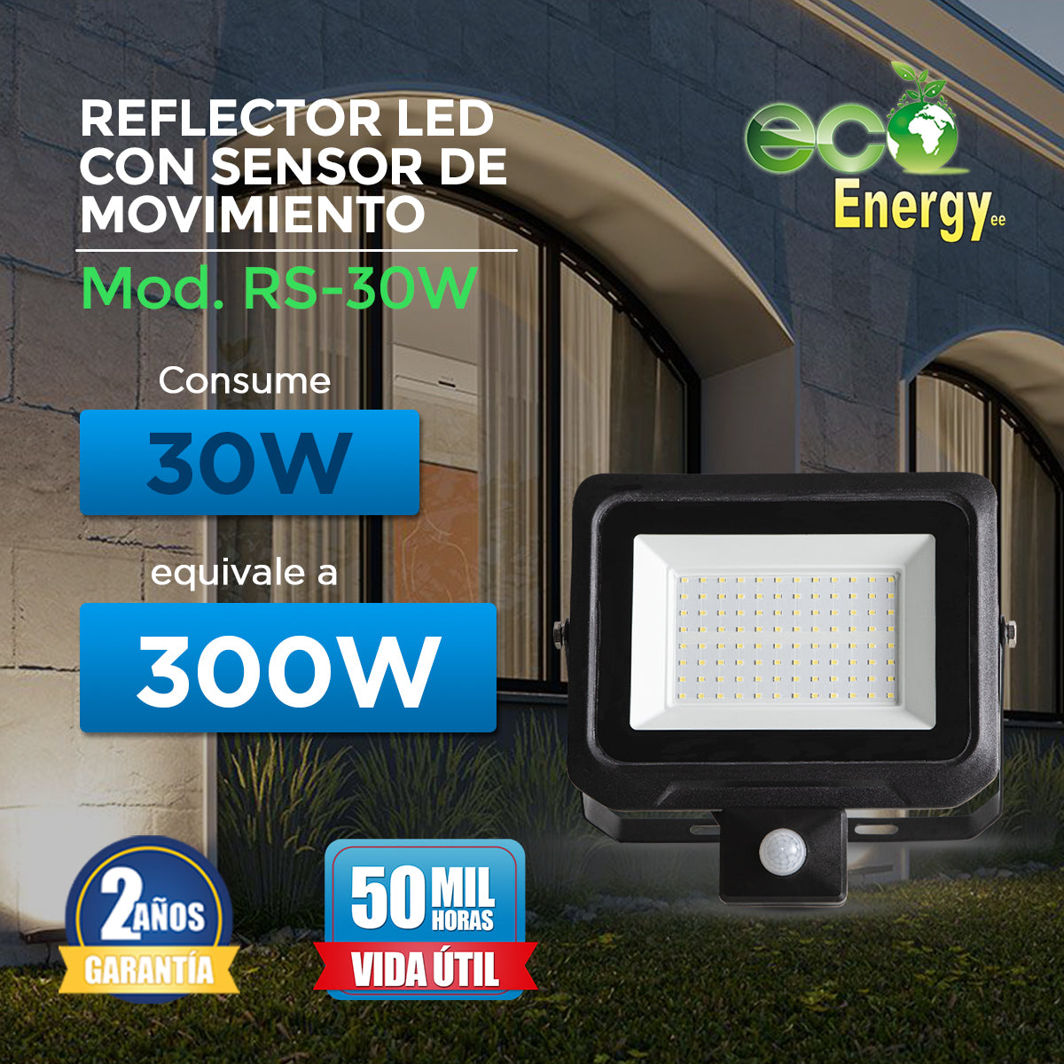 Reflector LED con Sensor de Movimiento | 30 W