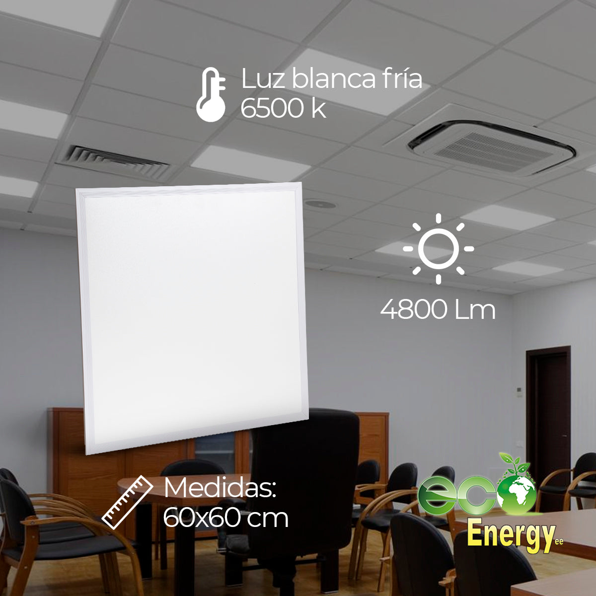 Panel LED de Plafón 48W 60x60 | Luz blanca fría